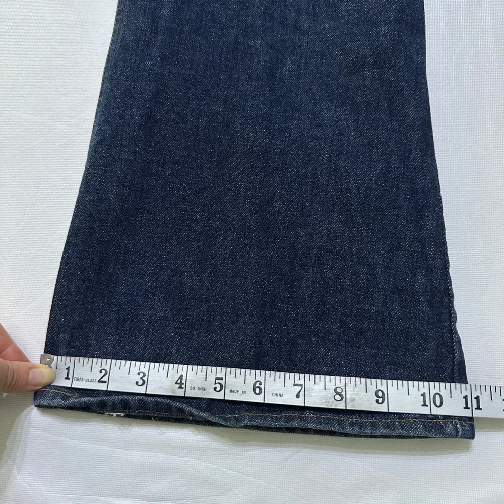 Vintage 70s Levis 646 Orange Tab Bell Bottom Jeans Talon 42 Dark Wash 40x29